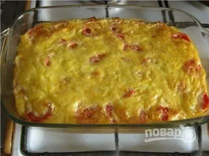 Rakott burgonya gombával és paradicsommal - lépésről lépésre recept fotók