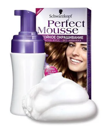 Mousse hajfesték Schwarzkopf tökéletes mousse ammónia nélkül, összetétele, paletta, ár, a minősítéseket (a haj) Mousse hajfesték Schwarzkopf tökéletes mousse ammónia nélkül, összetétele, paletta, ár, vélemények, hogyan