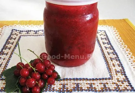 Tört piros ribiszke és a cukor - a recept egy fotó