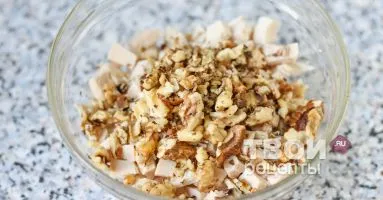 Saláta csirkével és narancs - egy finom recept lépésről lépésre fotók
