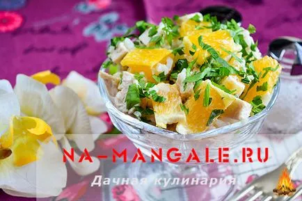 Saláta narancs és a csirke 3 legjobb recept egy fotó