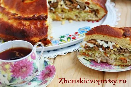 Kurnik klasszikus recept lépésről lépésre képekkel, női kérdésekkel (Add csirke húsleves) Kurnik klasszikus recept lépésről lépésre képekkel, női kérdések