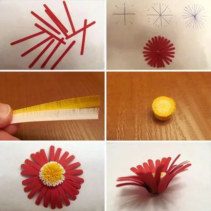Quilling százszorszépek a kezüket kezdőknek Master Class lépésről lépésre fotók és leírás technikák