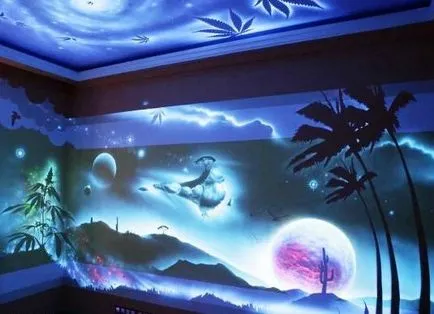 Világító festék utánvilágító bevonattal és más használati útmutatást, videók és fotók