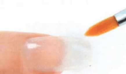 Nail kiterjesztések kabát segítségével a gél és akril (ventilátor köröm design francia Glitter köröm gél akril-tervezés) Nail Kabát keresztül gél és akril
