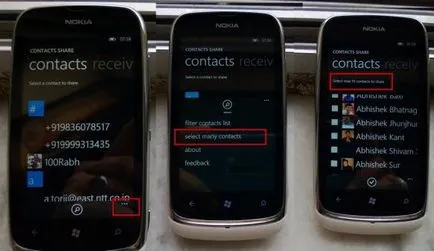 Számos módon át névjegyeket android android