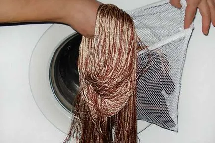 Cotton függöny a konyhában belső, fotó, műhely a gyártás fonal függöny kezével 1