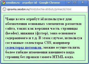 Általános HTML attribútumokat - id attribútum