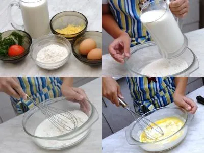 Omlett paradicsommal és sajttal recept egy serpenyőben (pan) Omlett paradicsommal és sajttal, egy recept a serpenyőben