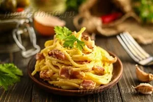 Pasta carbonara recept klasszikus fotók, főzni otthon