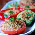 Paprika, sült sajttal és paradicsommal - főzés paletta