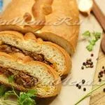 Pie pita kenyeret darált húst a sütő, a recept egy fotó (cake) Pie pita kenyér darált hús a sütőben, a recept egy fotót
