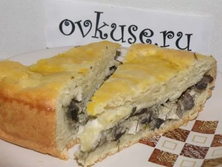 Cake csirkével, gombával recept fényképpel (gomba) Cake csirkével és gombával, egy recept egy fotó