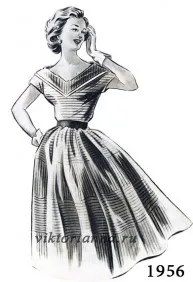 Dress egy testhezálló míder és szoknya prisborennoe (minta - rendszer) - „retro stílus, a divat és a varrás” (ráncos szoknya) Dress egy testhezálló míder és szoknya prisborennoe (minta - rendszer) - „retro stílus, a divat és a varrás”