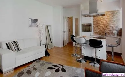konyha egy stúdió apartman - hogyan lehet 25 fotó