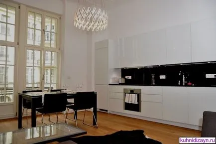 konyha egy stúdió apartman - hogyan lehet 25 fotó