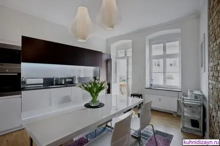 konyha egy stúdió apartman - hogyan lehet 25 fotó