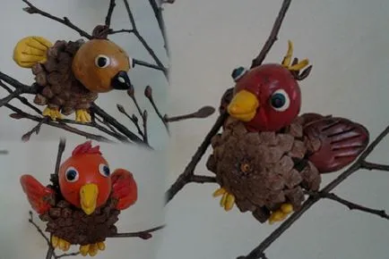 Crafts - madár ki a kezét a különböző anyagok (kéz) Crafts - madár ki a kezét a különböző anyagok