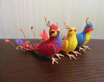 Crafts - madár ki a kezét a különböző anyagok (saját) Crafts - madár ki a kezét a különböző anyagok