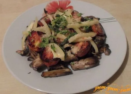 Recept saláta rántott gomba és a paradicsom