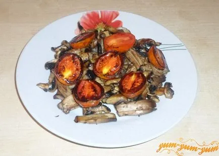 Recept saláta rántott gomba és a paradicsom