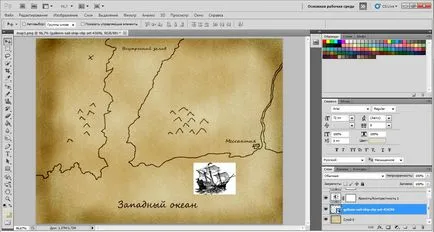 Döntetlen egy régi térkép photoshop