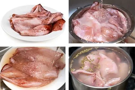 Saláta a tintahal uborka és a tojás kiviteli alakokban receptek (saláta tintahal uborka és a tojás) Squid saláta uborka és a tojás receptek lehetőségek