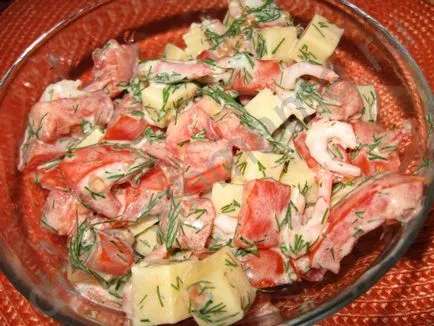 Tenger gyümölcsei saláta (majonéz nélkül) (tiszta bőr vágás) Saláta tenger gyümölcsei (majonéz nélkül)