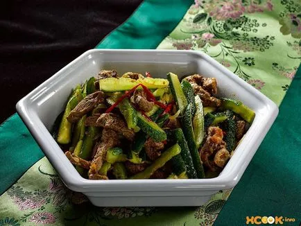 Koreai saláta uborka és a hús - lépésről lépésre recept fotók (saláta) Koreai saláta uborka és a hús - lépésről lépésre recept fotók