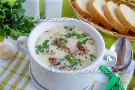 Sajtok gomba leves recept olvasztott sajttal (víz) Sajt gombával, egy recept olvasztott sajttal
