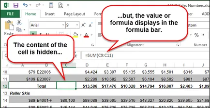 Hogyan lehet elrejteni sejtek excel