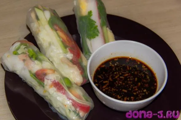 Tavaszi tekercs egy lépésről lépésre recept fényképek otthoni