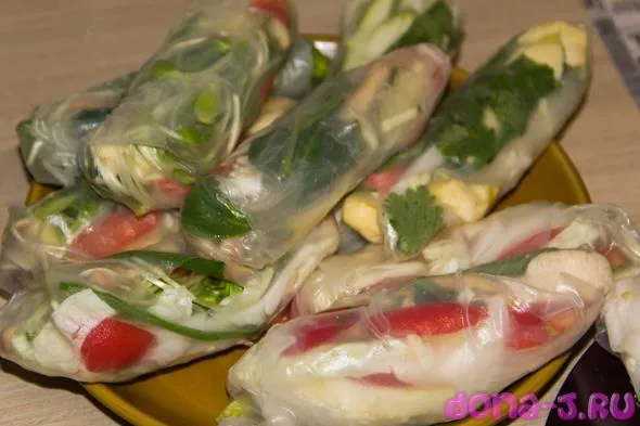 Tavaszi tekercs egy lépésről lépésre recept fényképek otthoni