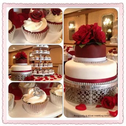 Esküvői torta torta (cupcakes)