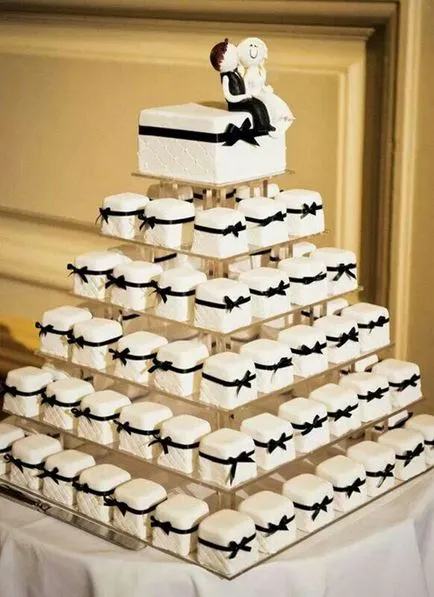 Esküvői torta torta (cupcakes)