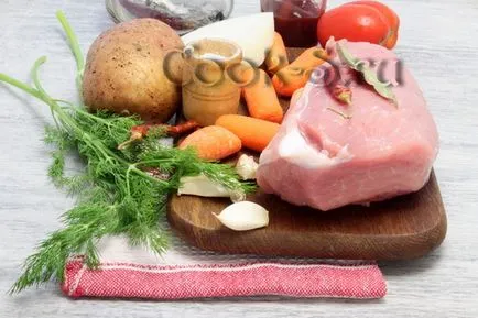 Sertés zöldségeket a sütőben - lépésről lépésre recept fotókkal, húsételek (húsételek) Sertés zöldségeket a sütőben - lépésről lépésre recept fotókkal, húsételek