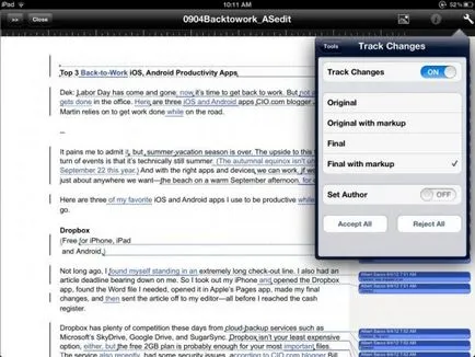 Szövegszerkesztők iPad ingyenes és fizetett