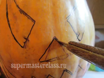 Halloween tök, mint a vágott sütőtök, mesterkurzusokon kézimunka
