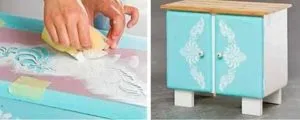 Stencil fali dekoráció, bútorok saját kezűleg, sablonok