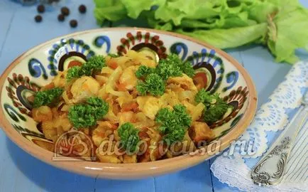 Párolt csirke lépésenként recept (10 kép) (káposzta recept csirke) Párolt káposzta csirke recept lépésről lépésre (10 fotó)