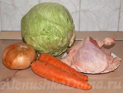 Párolt káposzta csirke