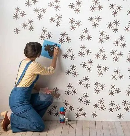 Stencil fali dekoráció, bútorok saját kezűleg, sablonok