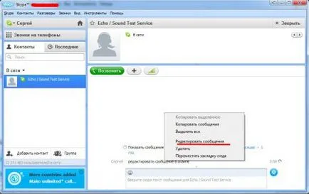 Üzenet törlése a Skype-on