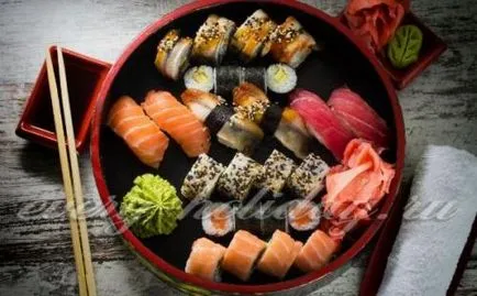 Fajta sushi tekercsek és mik a fotó és összetétele (tekercs) Fajta sushi tekercsek és mik a fotó és összetétele