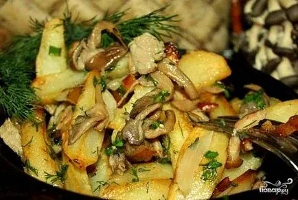 Laskagomba, sült burgonya - lépésről lépésre recept fotók