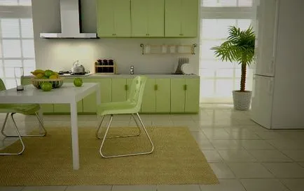 A kifejező design a konyhában a zöld (50 fotó)