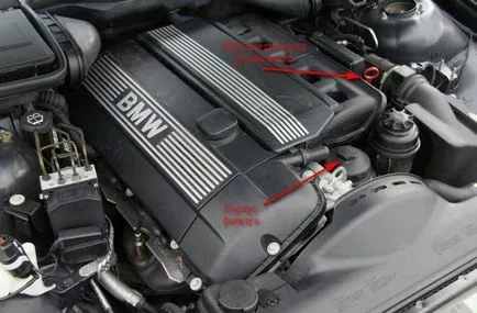 A motorolaj cserélési BMW E39, öntés