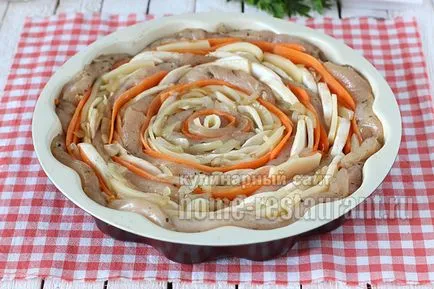 Rakott csirke és gomba „virág”
