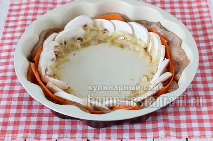 Rakott csirke és gomba „virág”