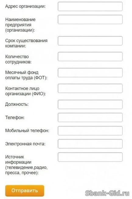 Fizetés projekt Sberbank (felhasználó regisztráció)